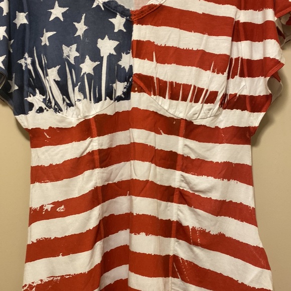 HOST PICK! Red, white, and  blue sassy blouse. - Picture 5 of 5